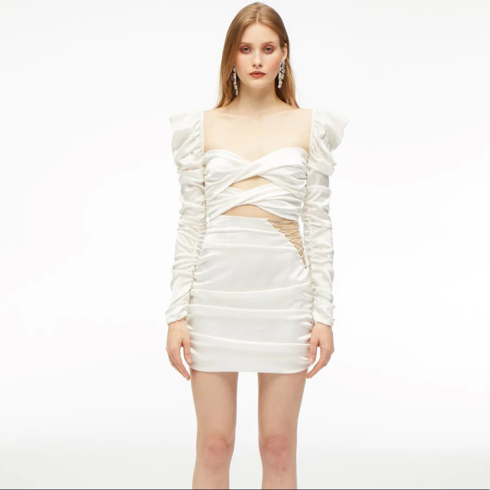 Nana Jacqueline Bonnie sexy White Cross Crystal Dress